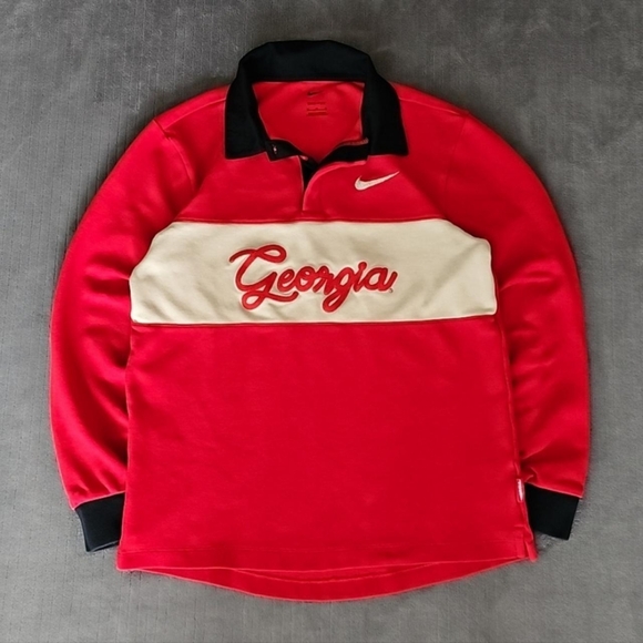 Nike Other - Nike Dri Fit Men's Georgia Bulldogs Long Sleeve Polo Shirt Size Medium